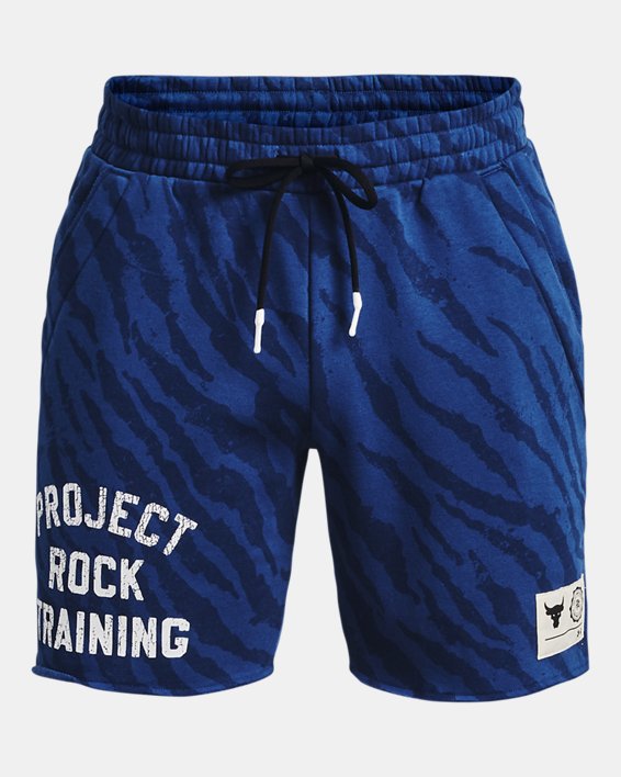 Shorts con estampado Project Rock Rival Fleece para hombre, Blue, pdpMainDesktop image number 4